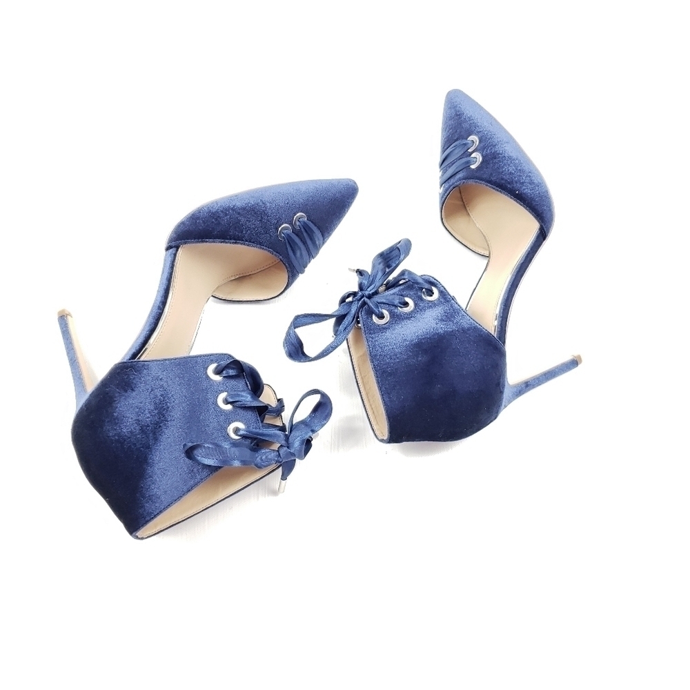 Badgley mischka jewel velvet laluna lace corset ankle heels size 10 - Picture 5 of 10